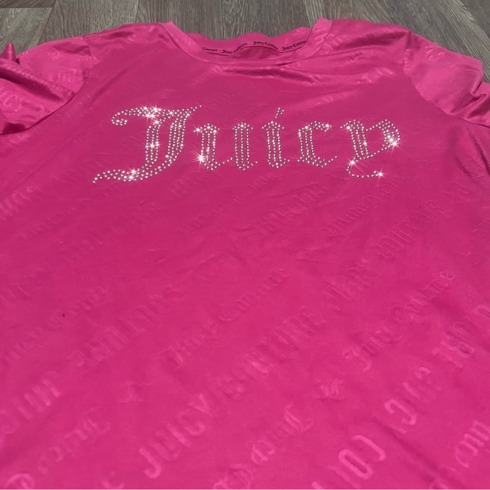 Juicy Couture Hot pink Sleepwear Nighshirt Dress Size Small Rhinestone Logo - Picture 3 of 6
